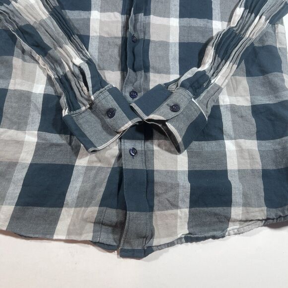 Volcom Blue/White Plaid Button Down Casual Long Sleeve Shirt Men's Size Medium - Picture 2 of 9